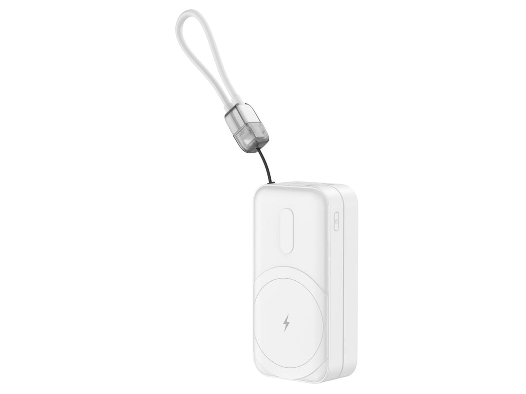 Portable power bank with integrated charging connector and practical loop Kalsten