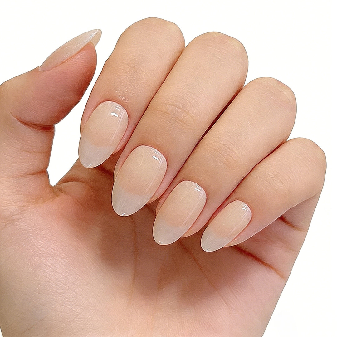 Natural French Tip Press-On Nail Set Kalsten