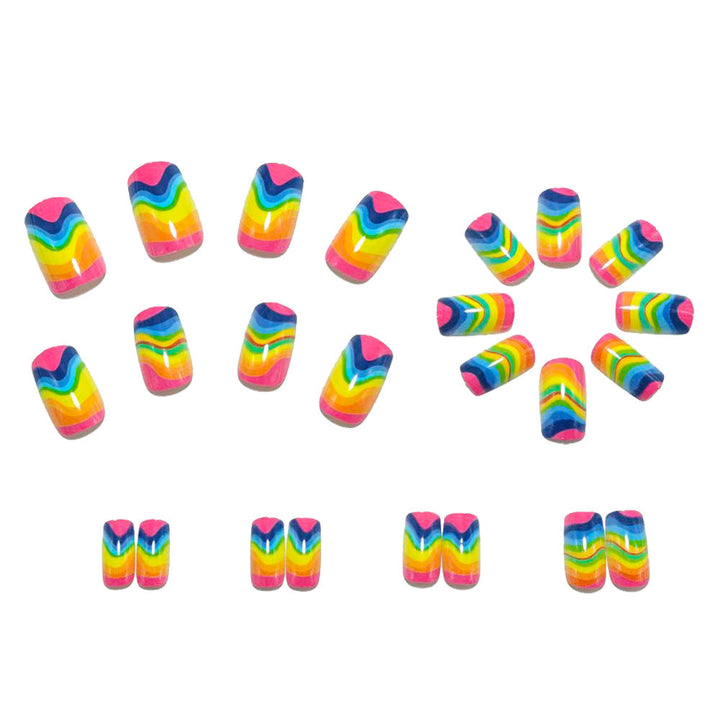 Artificial Nails in Creative Rainbow Design Kalsten