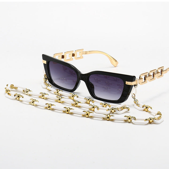 Fashion Cat-Eye Sunglasses with Elegant Chain Kalsten
