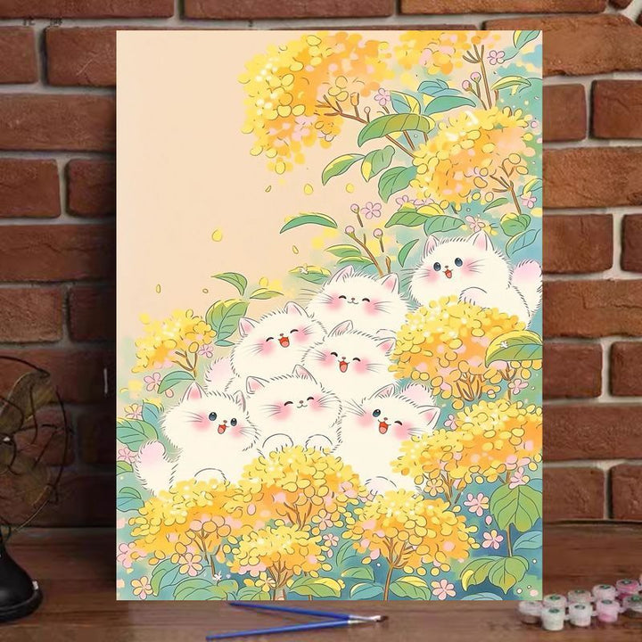 Whimsical Cat-Themed Paint by Numbers Art Kit Kalsten