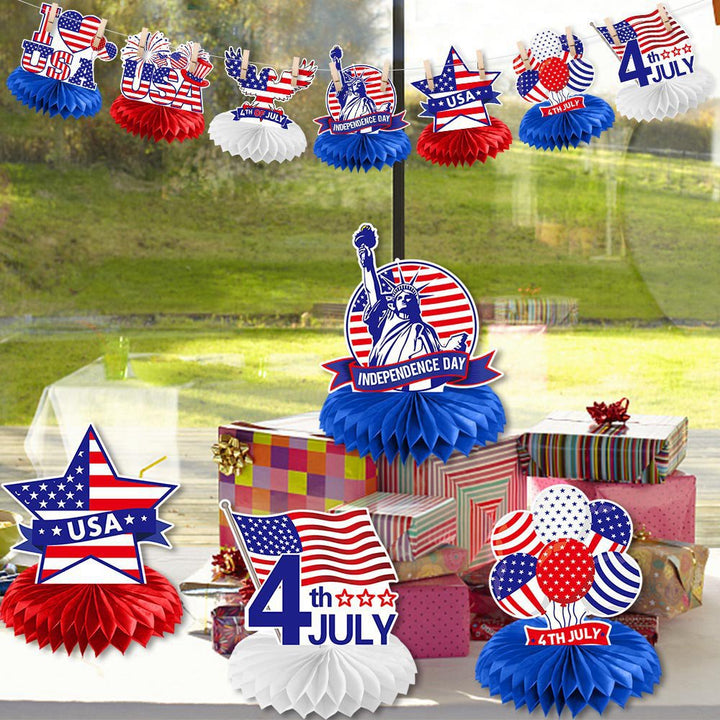 Unisex nan patriotic acrylic cake topper with US flag heart motif Kalsten