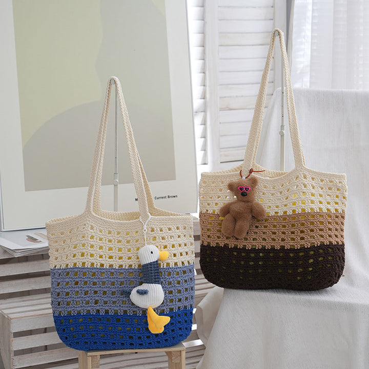 Handmade straw bag with cute tag Kalsten
