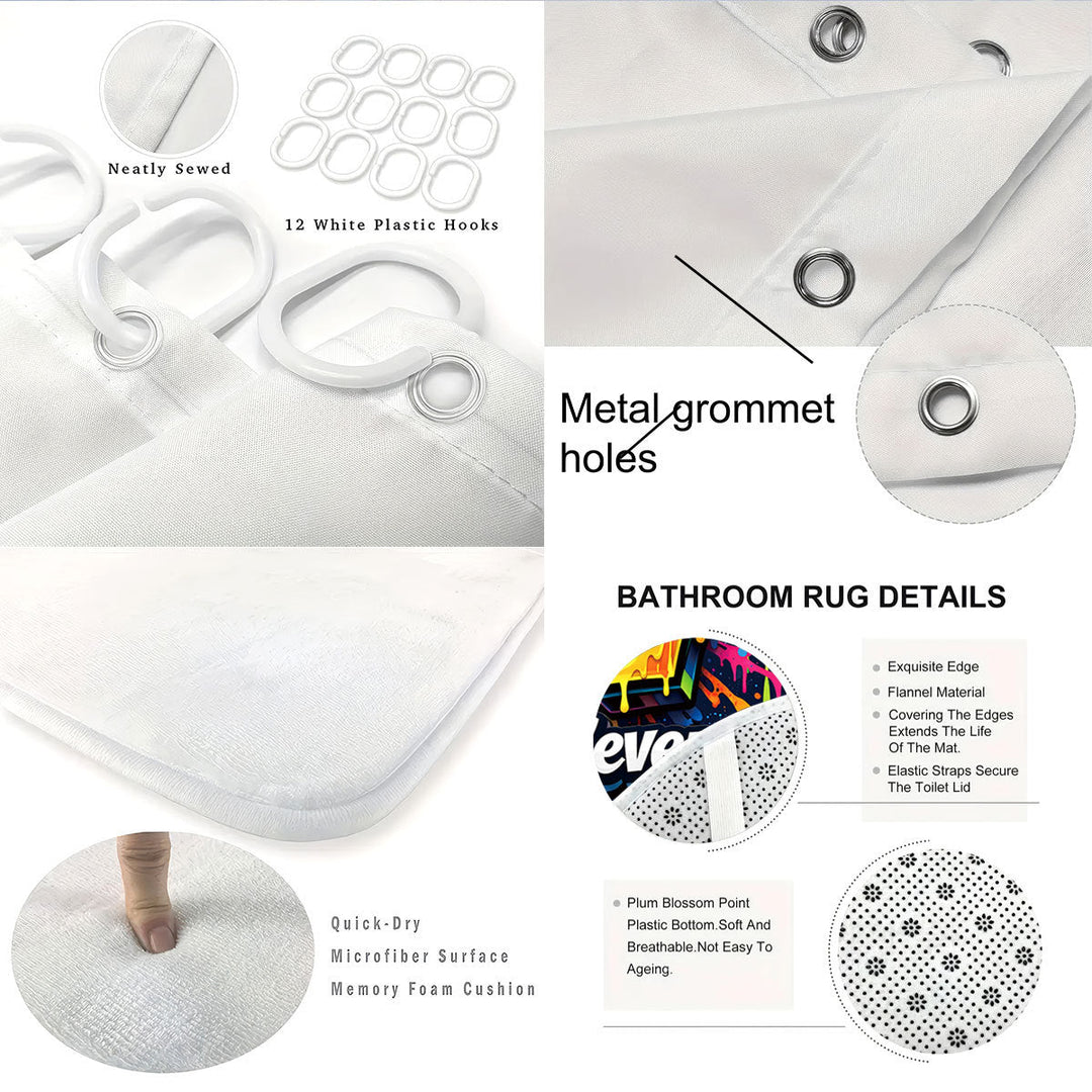 Digital Art-Themed Four-Piece Bathroom Set Kalsten