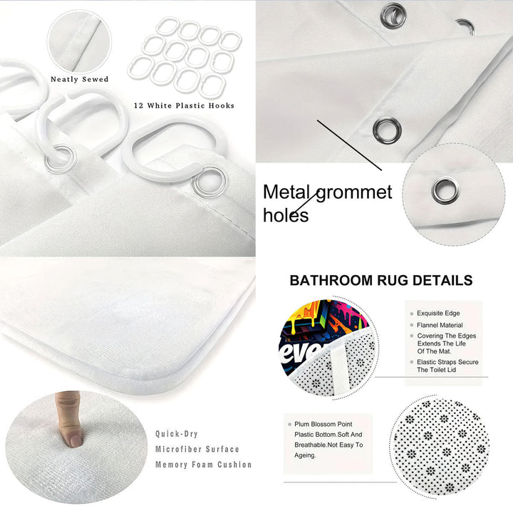 Digital Art-Themed Four-Piece Bathroom Set Kalsten