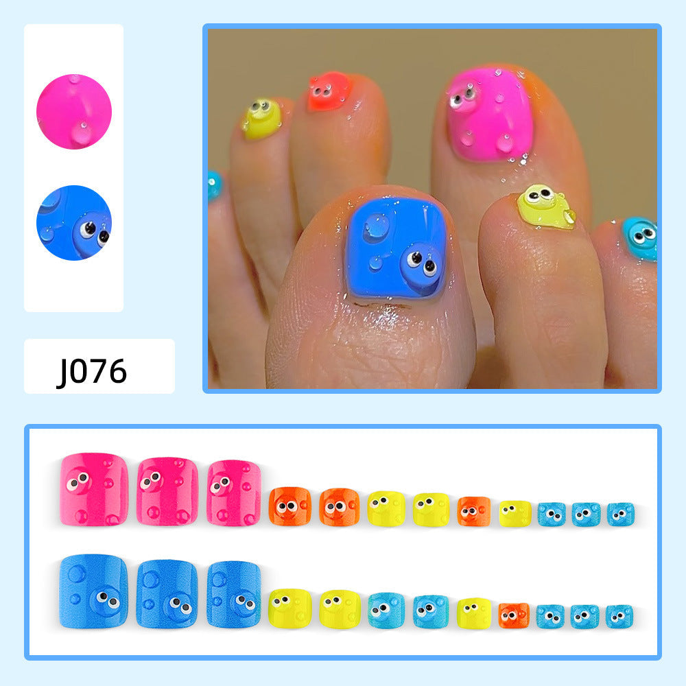 Nail art with colorful cartoon designs Kalsten