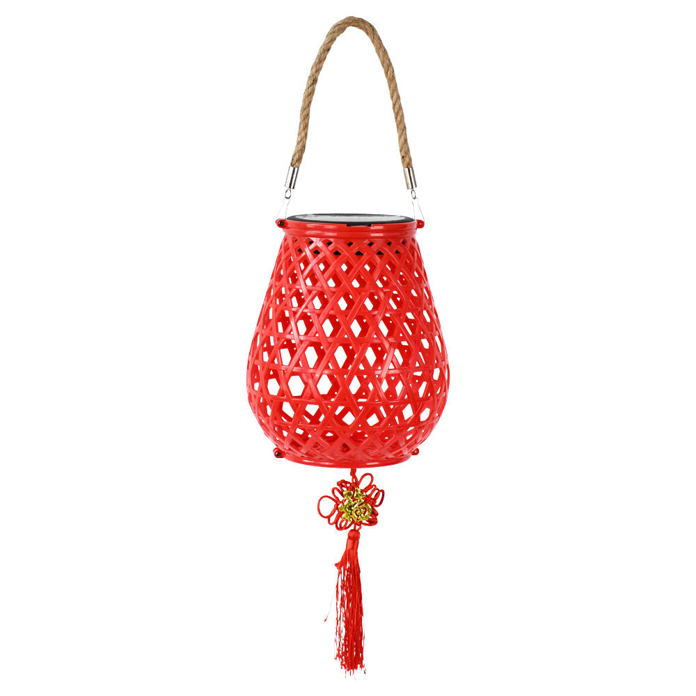 Decorative Woven Lantern With Rope Handle Kalsten
