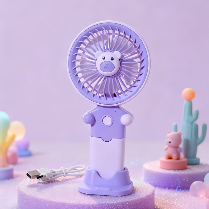 Women's Portable Hand Fan with USB Charging Function and Flexible Tilt Adjustment Kalsten