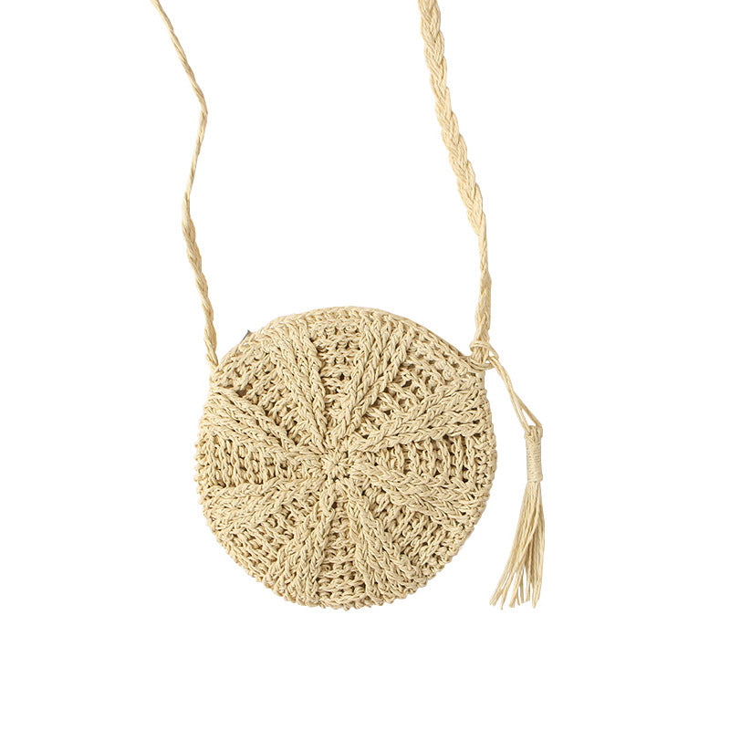 Leather Shoulder Bag Made of Braided Natural Material Kalsten