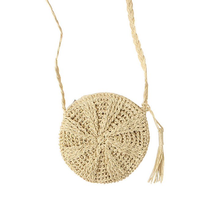 Leather Shoulder Bag Made of Braided Natural Material Kalsten