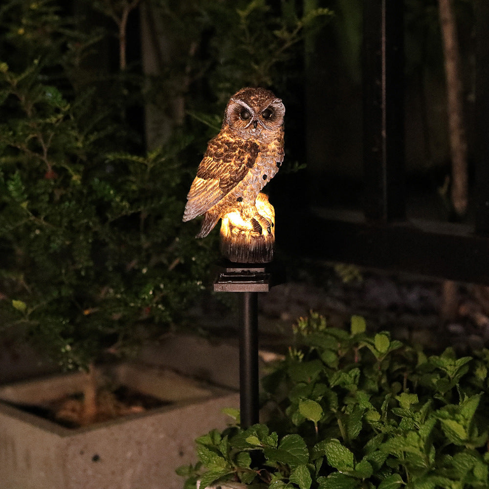 Realistic Owl Solar Garden Stake Light With LED Resin Sculpture Kalsten
