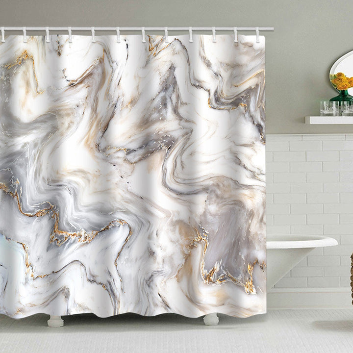 Artistic Marble Design Shower Curtain Kalsten