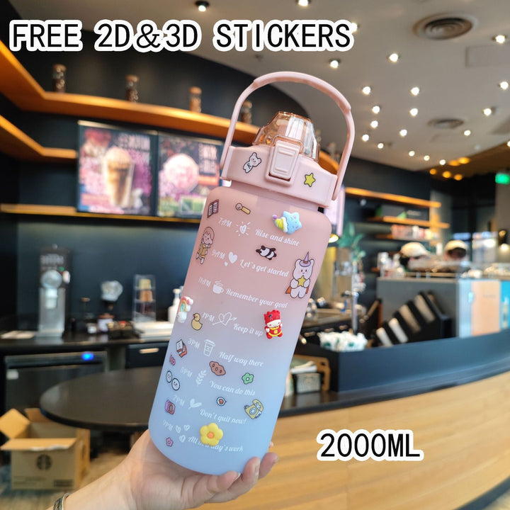 Women's Motivating Water Bottle with Interactive Sticker Set Kalsten