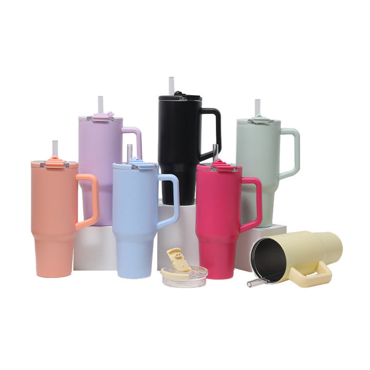 Women's insulated cup with handle and straw Kalsten