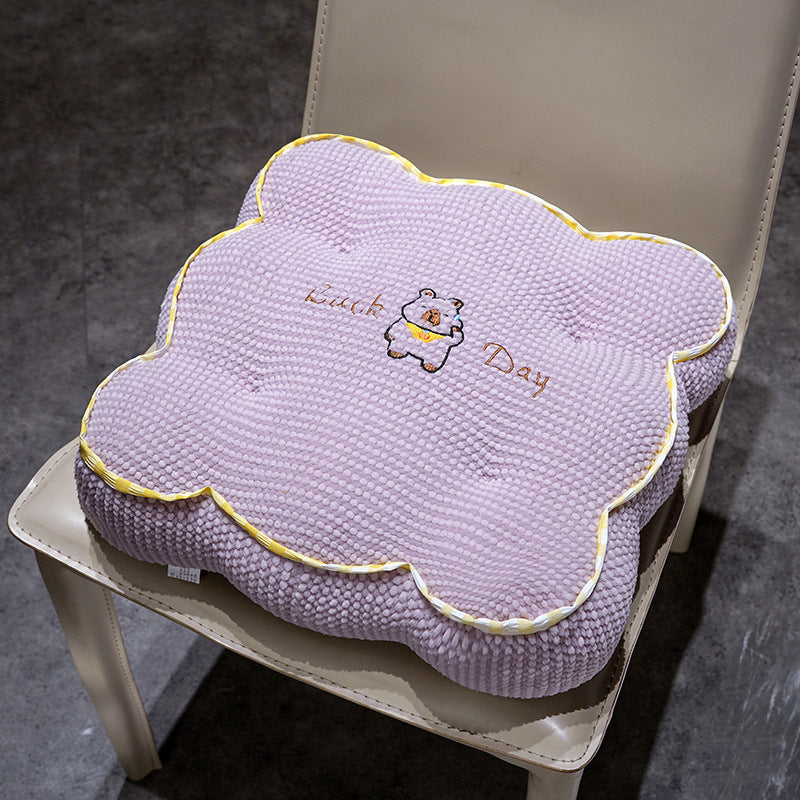 Plush seat cushion with flower pattern Kalsten