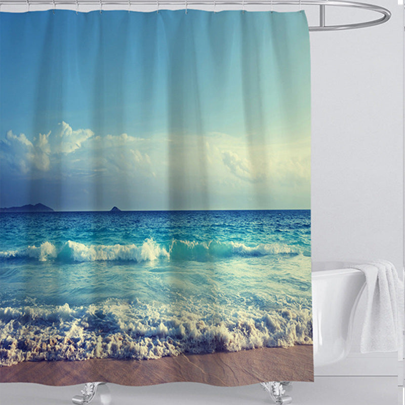 Beach-Themed Shower Curtain Kalsten