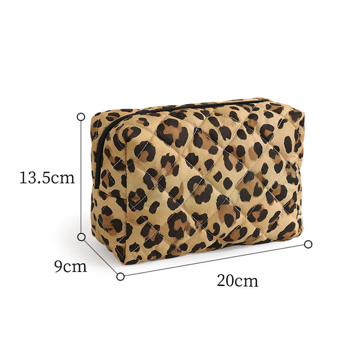 Quilted Leopard Print Makeup Case Kalsten