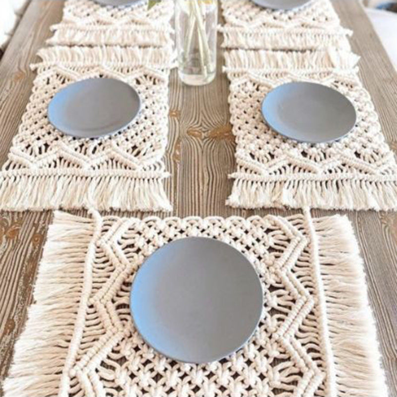 Bohemian Woven Macrame Table Runner Acalora