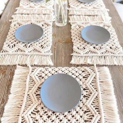 Bohemian Woven Macrame Table Runner Acalora