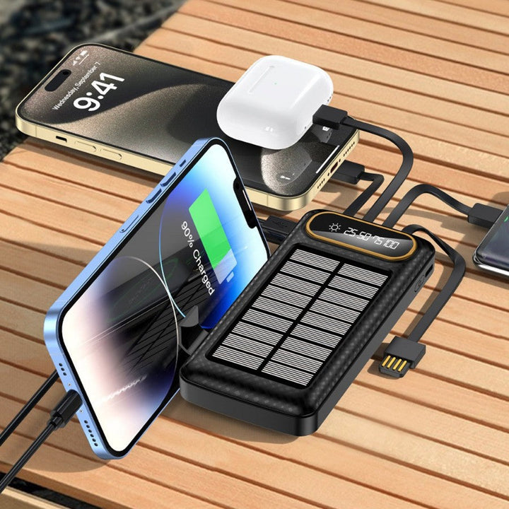 Portable Solar Power Bank with Integrated Charging Technology and Digital Display Kalsten