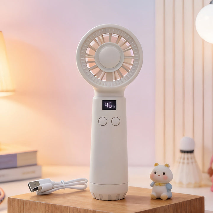 Cooling portable rechargeable bladeless handheld fan with LED speed display and USB charging Kalsten