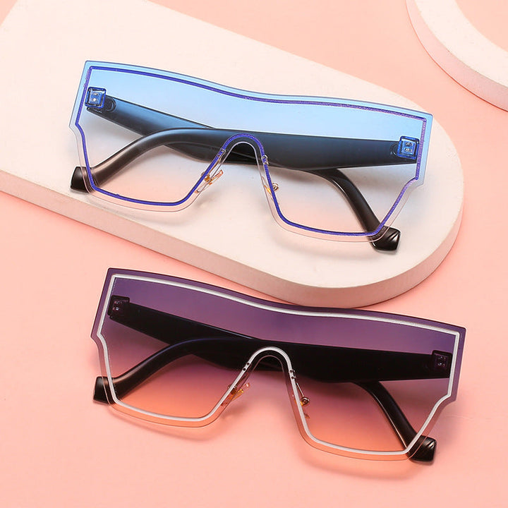 Women futuristic oversized wraparound sunglasses Kalsten