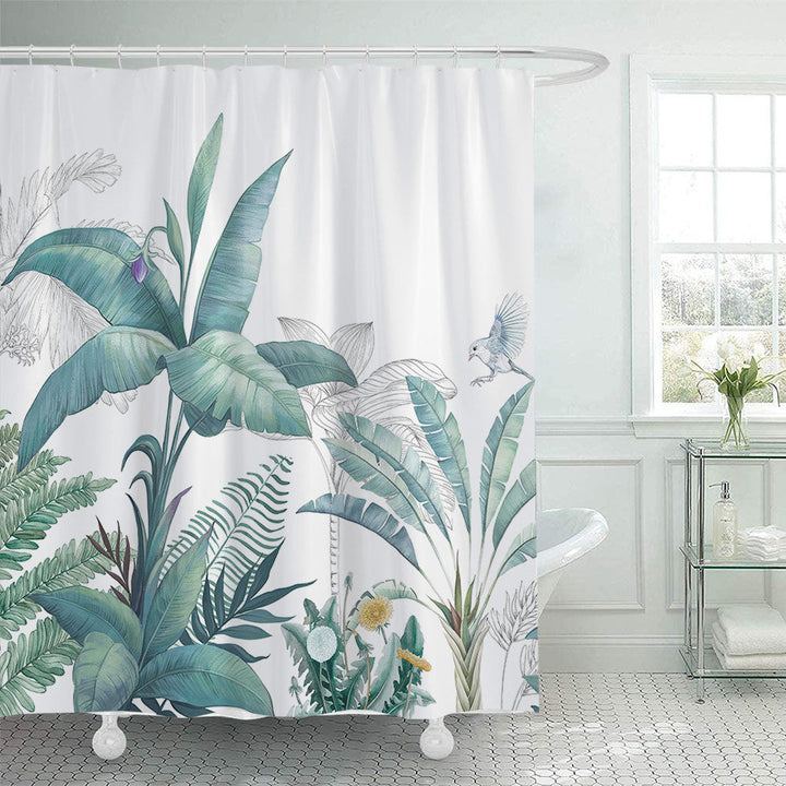 Tropical Botanical Shower Curtain Kalsten