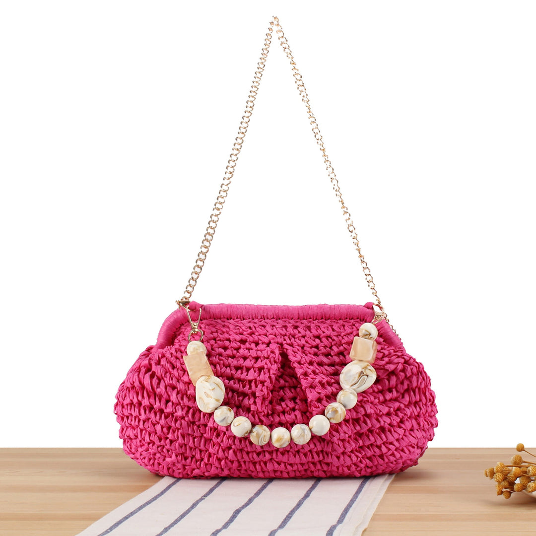 Braided Clutch with Pearl Accent Kalsten