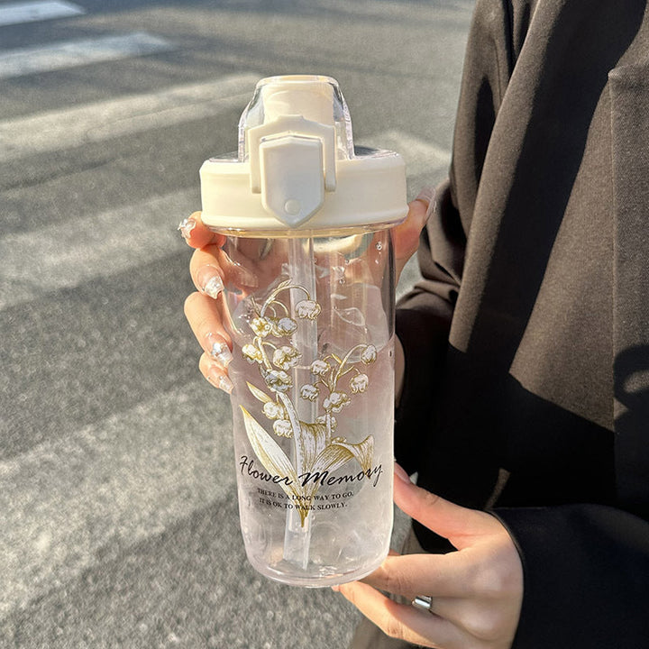 Women's Insulated Drinking Bottle with Elegant Flower Design Kalsten