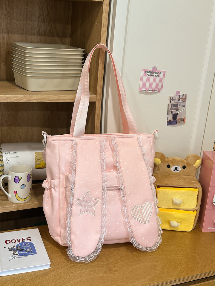 Decorative Lace-Trimmed School Backpack