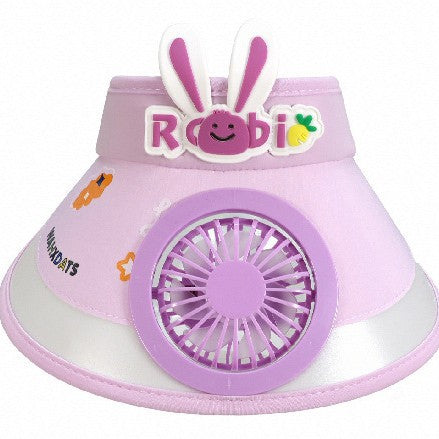 Sun protection with integrated battery fan, adjustable chin strap and cute bunny design Kalsten