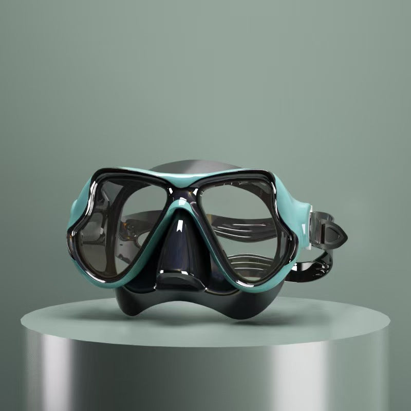 Diving mask with ergonomic design and a flexible snorkel Kalsten