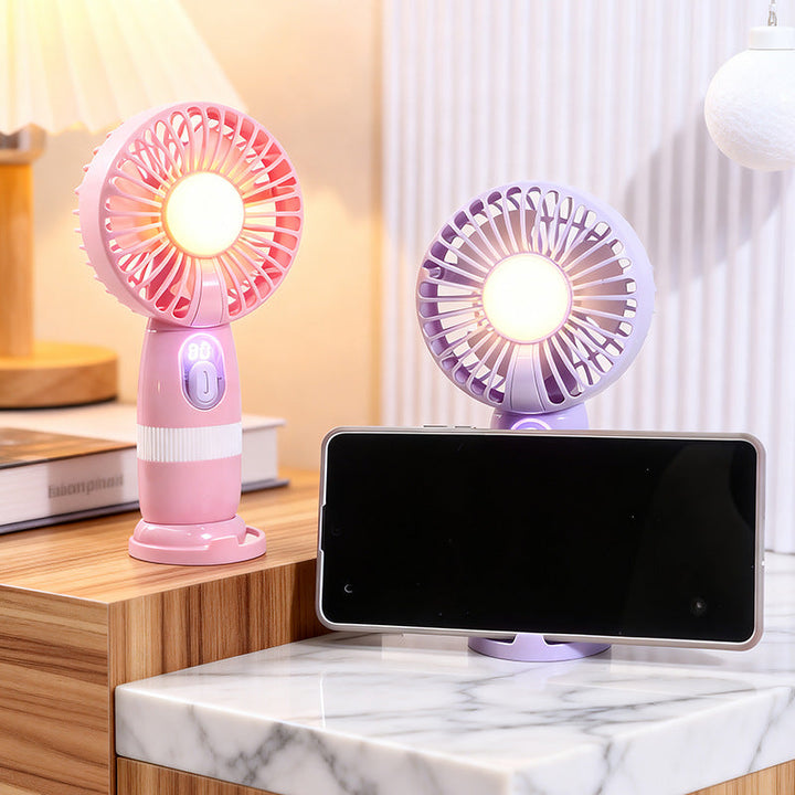 Portable hand fan with LED lighting and multiple speed control Kalsten