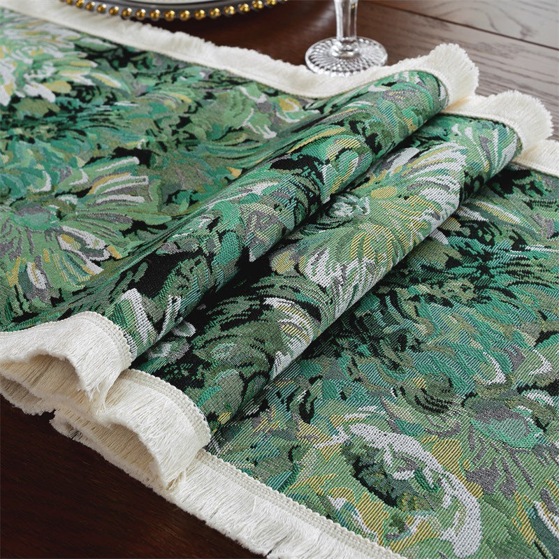 Elegant Floral Embroidered Table Runner