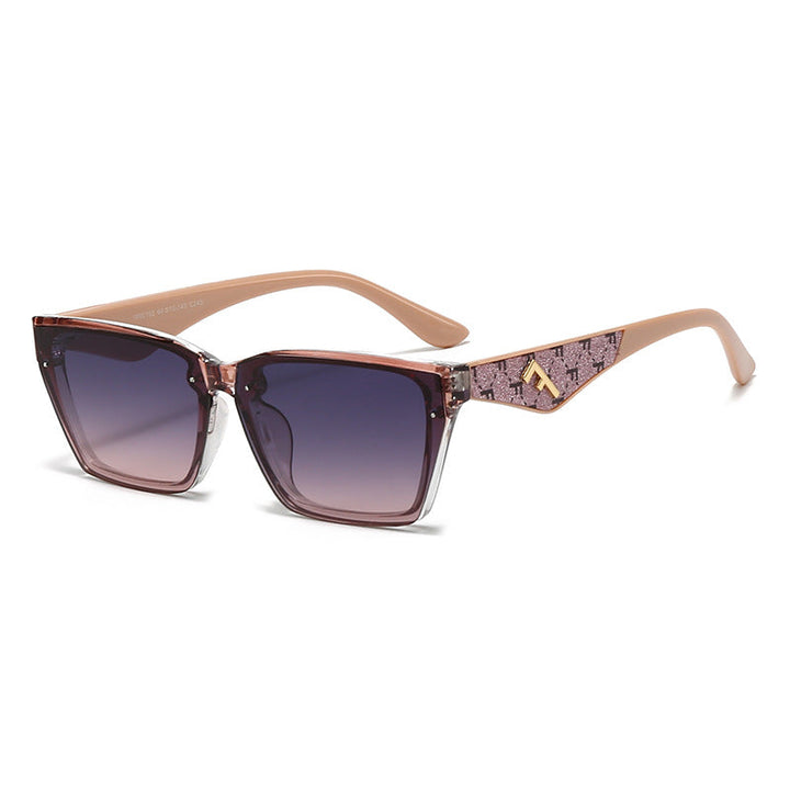 Women's square sunglasses with matte frame and fashionable accents Kalsten