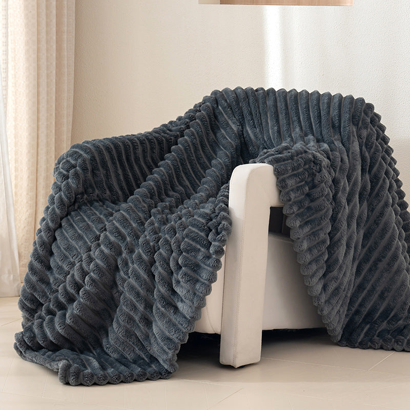Textured Plush Throw Blanket Kalsten