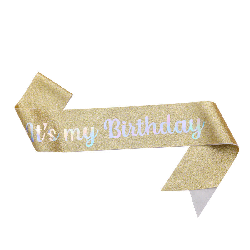 Ladies Festive Birthday Band with Glitter Design Kalsten
