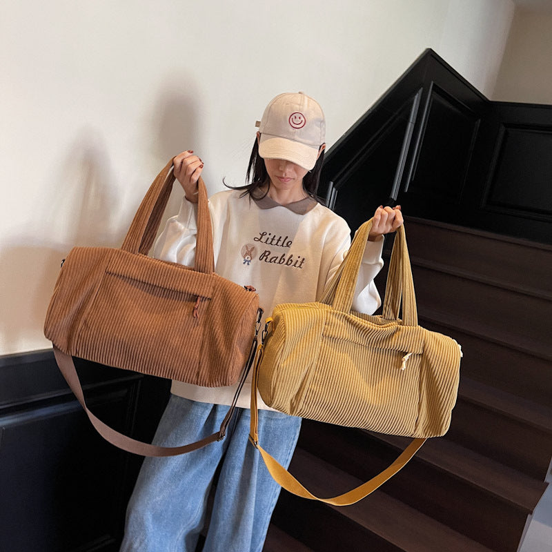 Sporty Travel Bag Made of Soft Cord Material with Adjustable Shoulder Strap Kalsten