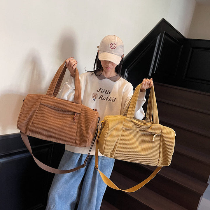Sporty Travel Bag Made of Soft Cord Material with Adjustable Shoulder Strap Kalsten