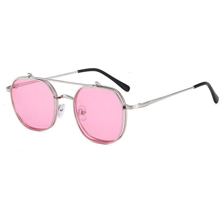 Women's geometric oversized sunglasses with elegant golden frame Kalsten