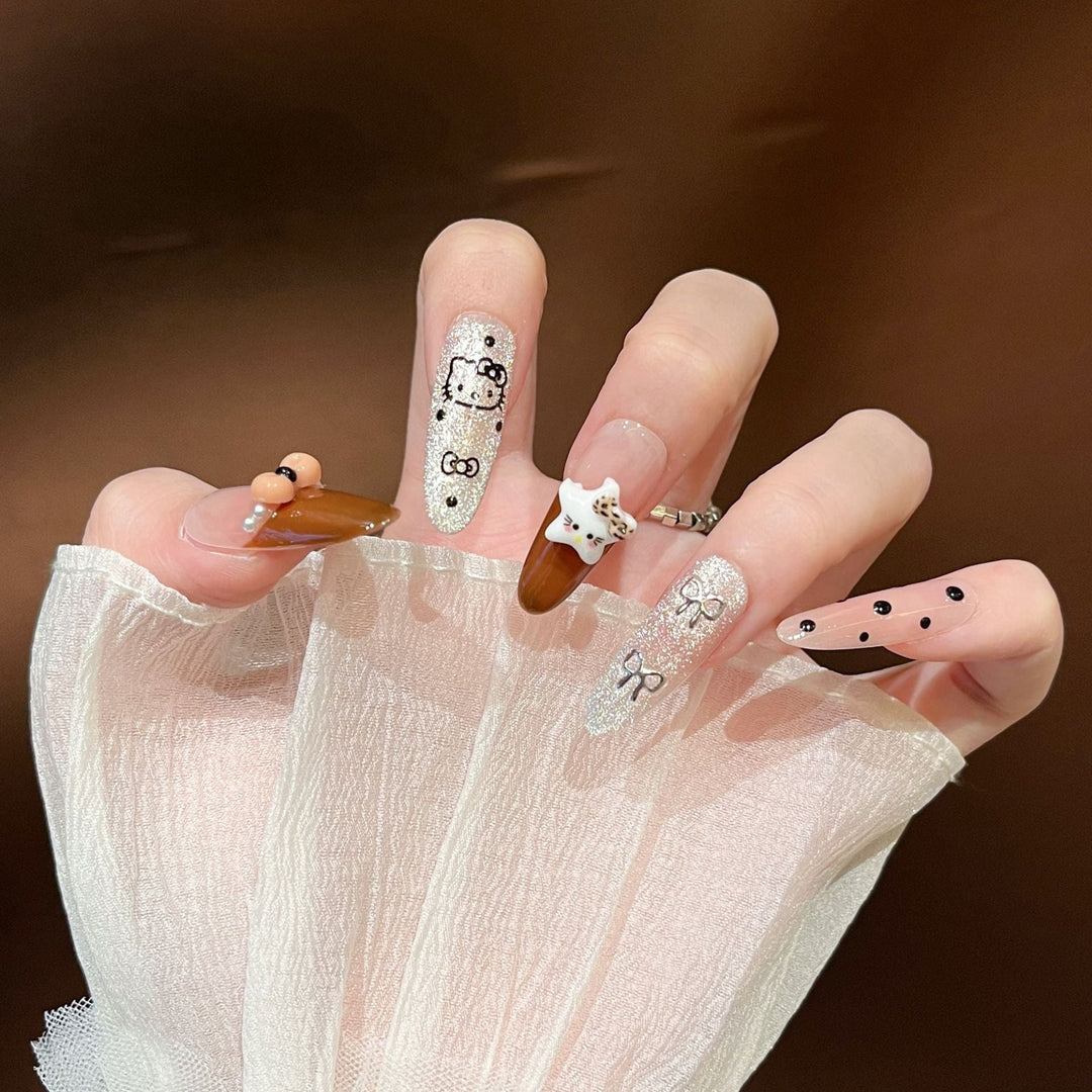 Elegant Nail Art Extensions with Pearl Accents Kalsten