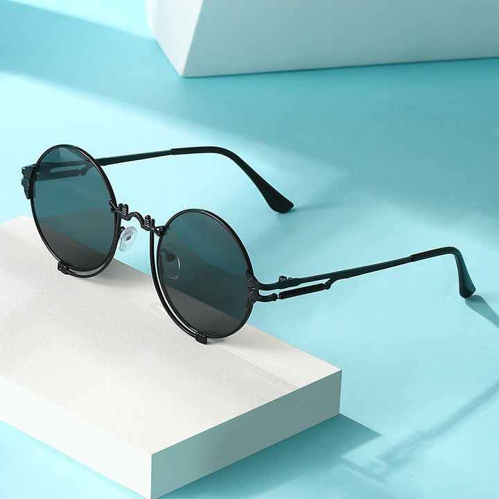 Women's stylish round metal sunglasses with artistic designs Kalsten