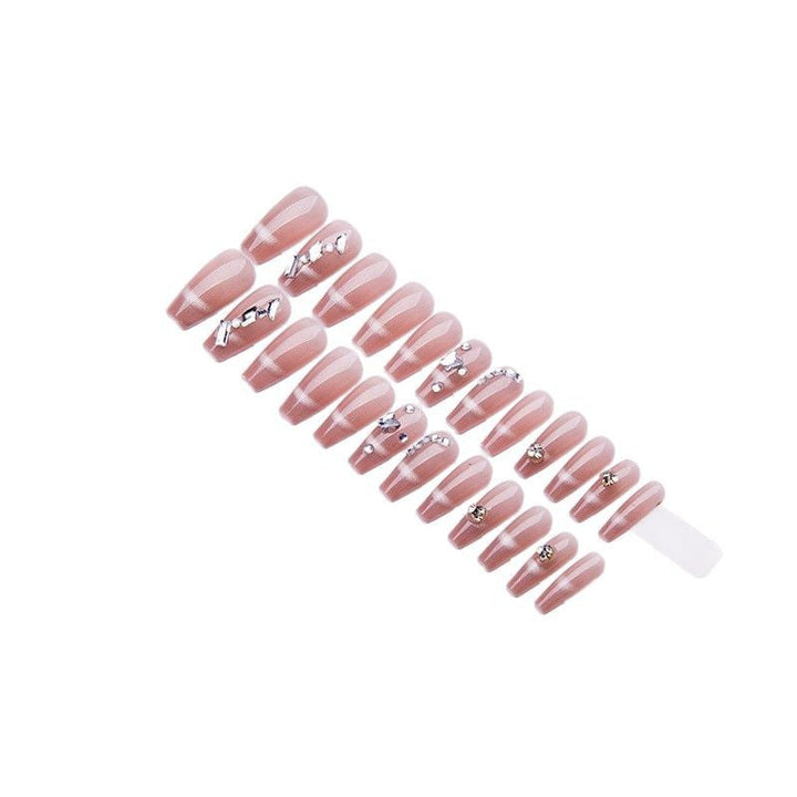 Elegant artificial nails with sparkling gold accents Kalsten