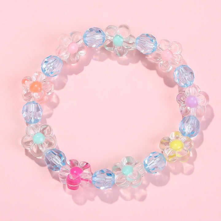 Friendship bracelet with colorful flower motifs Kalsten