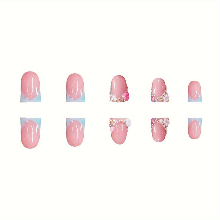 Floral Embellished Press-On Nails Kalsten