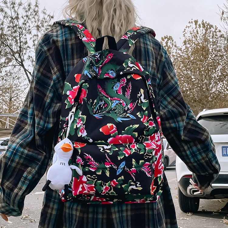 Leisure backpack with colorful floral pattern Kalsten