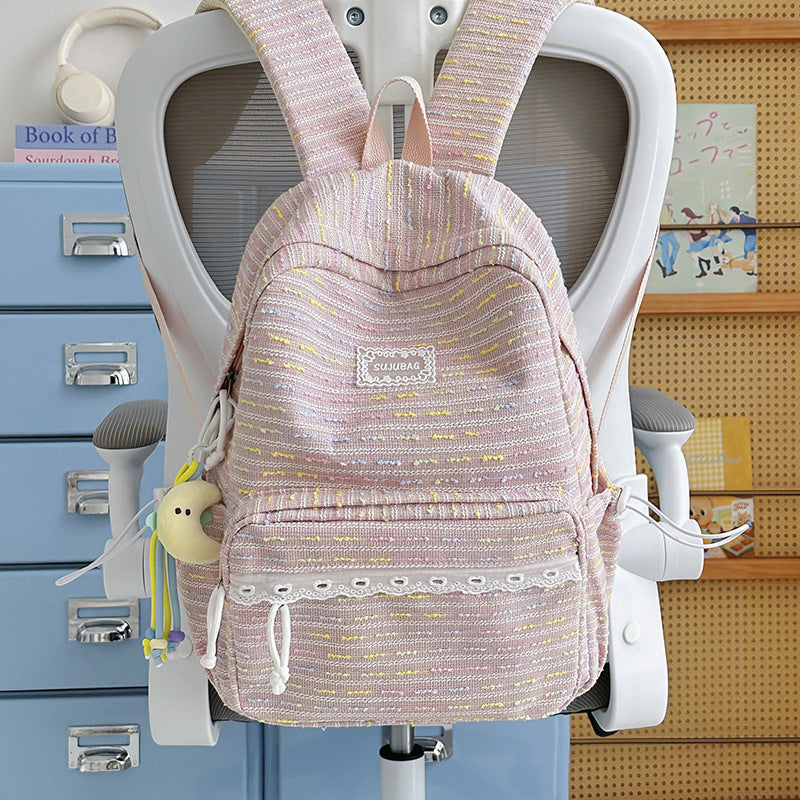 Casual Textured School Backpack