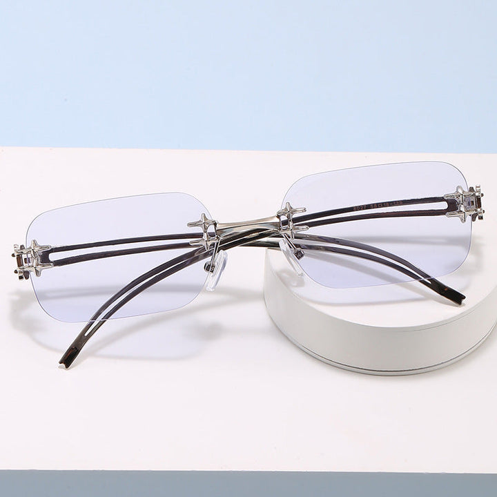 Fashionable metal sunglasses with rectangular frame Kalsten