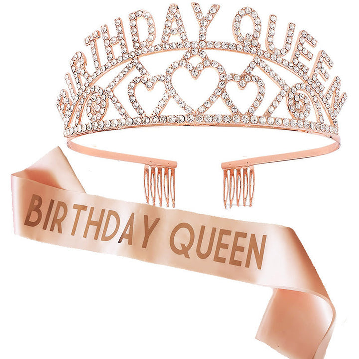 Women's Sparkling Tiara and Sash Set Kalsten