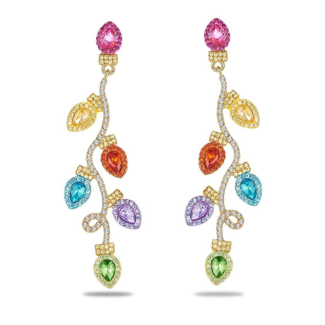 Colorful Gemstone Floral Drop Earrings Kalsten